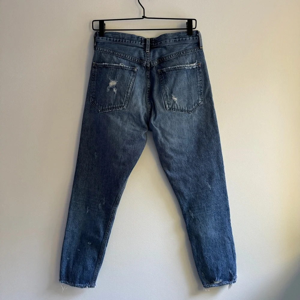 Agolde Jamie Medium Wash Hi Rise Classic Raw Hem Jean | Size 28 - Picture 4 of 6